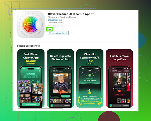 Screenshot of Clever Cleaner App