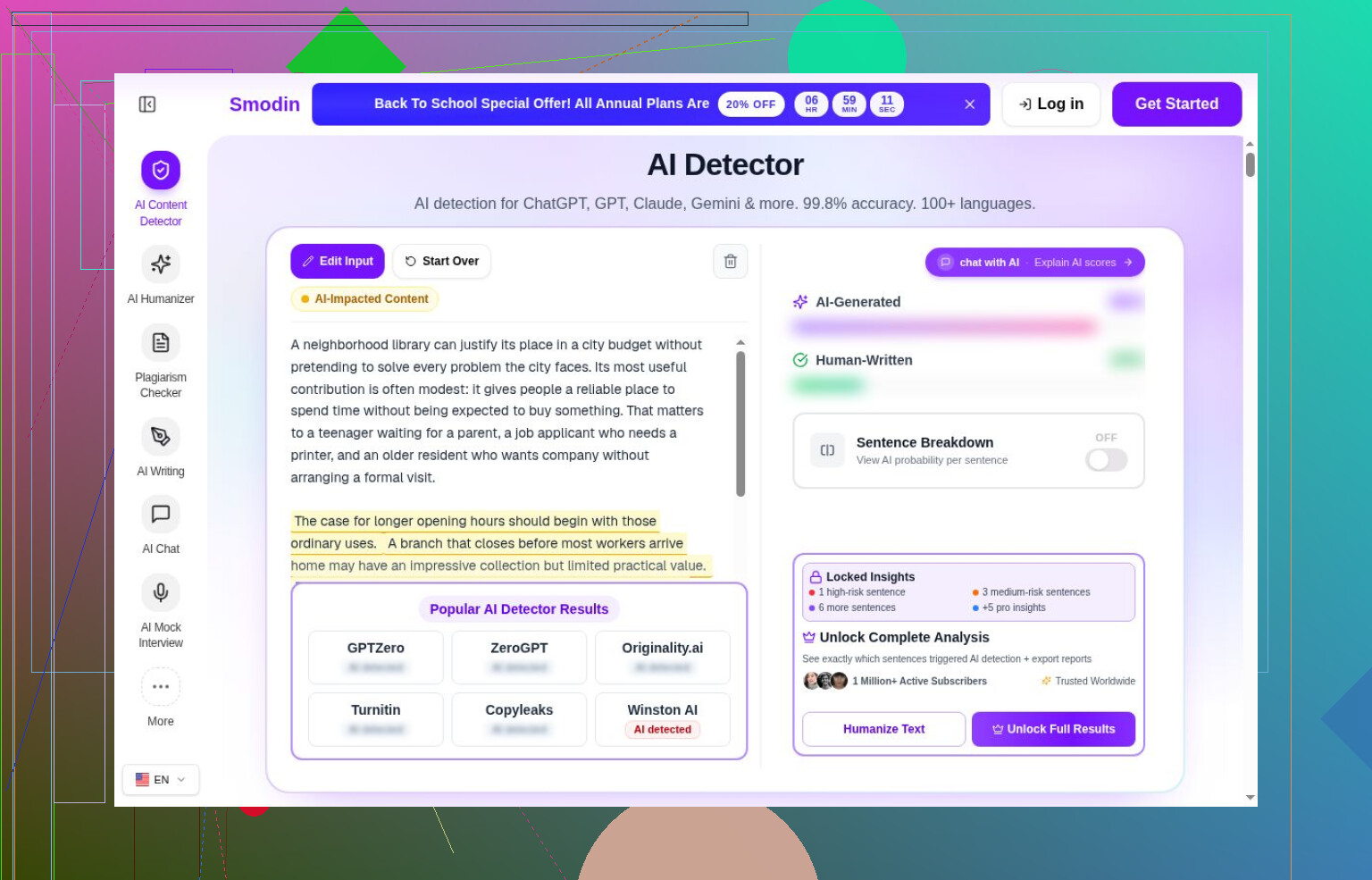 13. Detector de IA de SciSpace