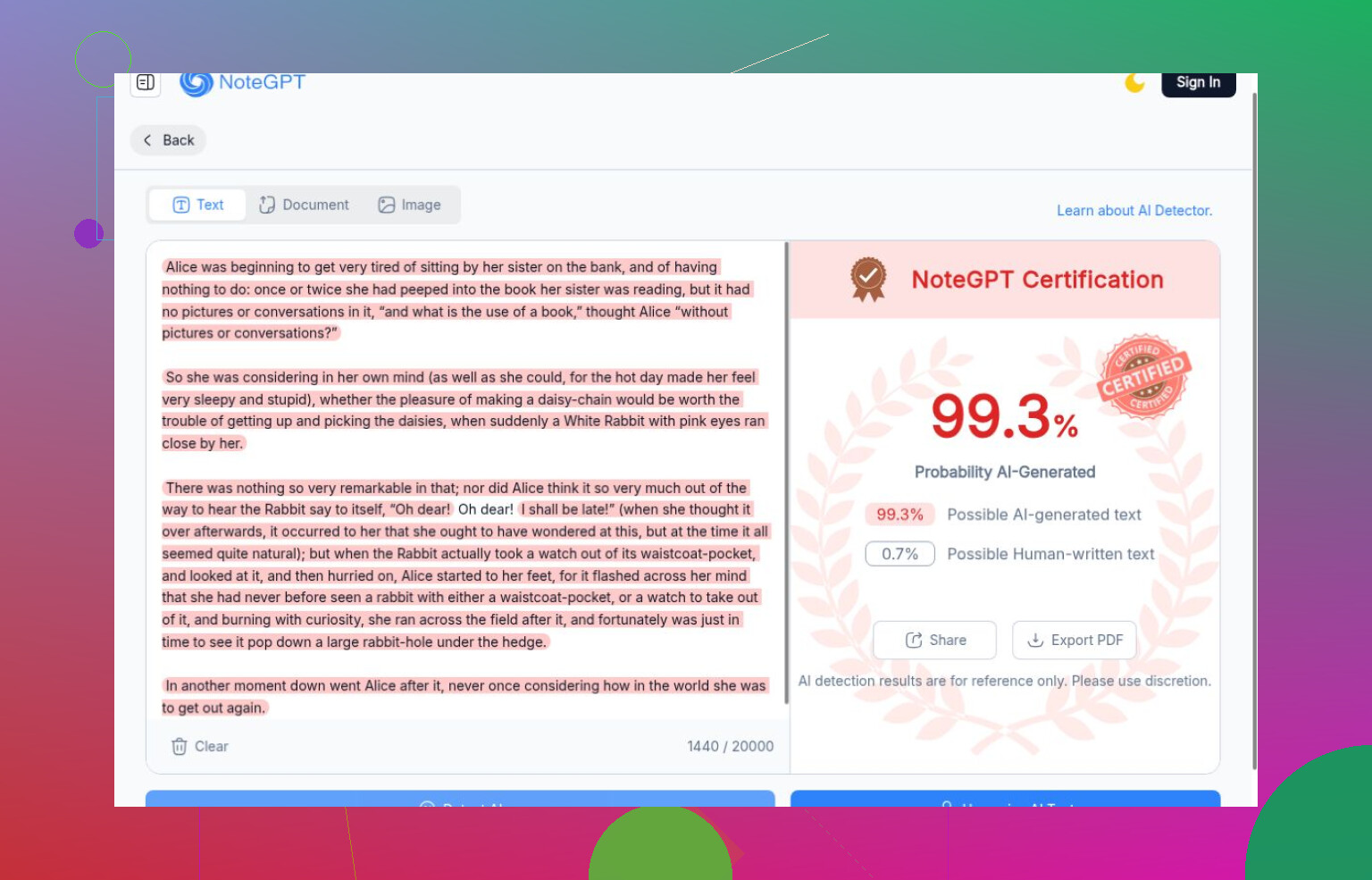 7. Detector de IA de Grammarly