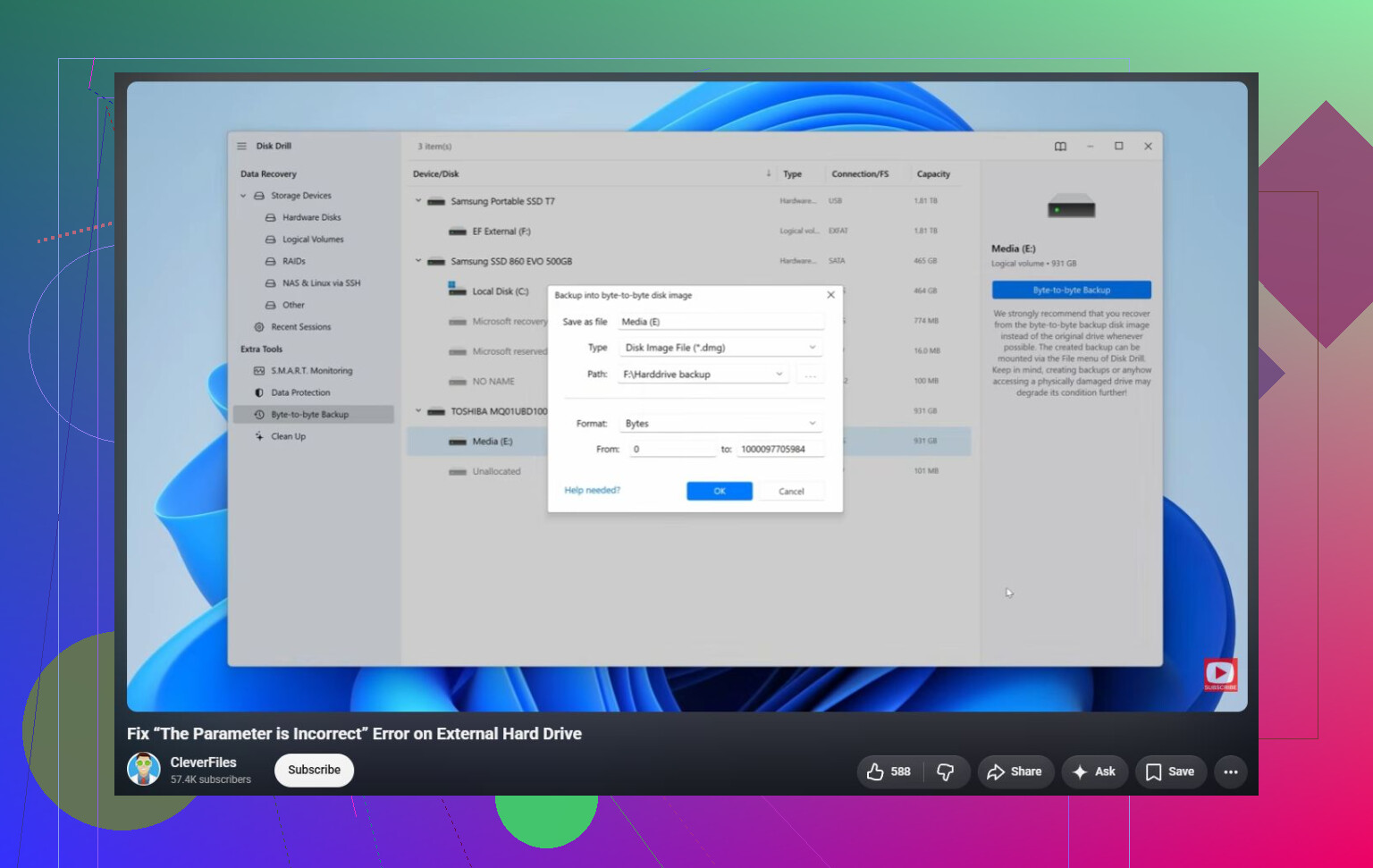 El parámetro es incorrecto solución para disco duro externo en Windows 11, ¿qué funcionó?